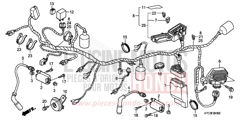WIRE HARNESS (XL125V1/2/3/4/5/6) for Varadero 125 NOIR (NH1) from 2001